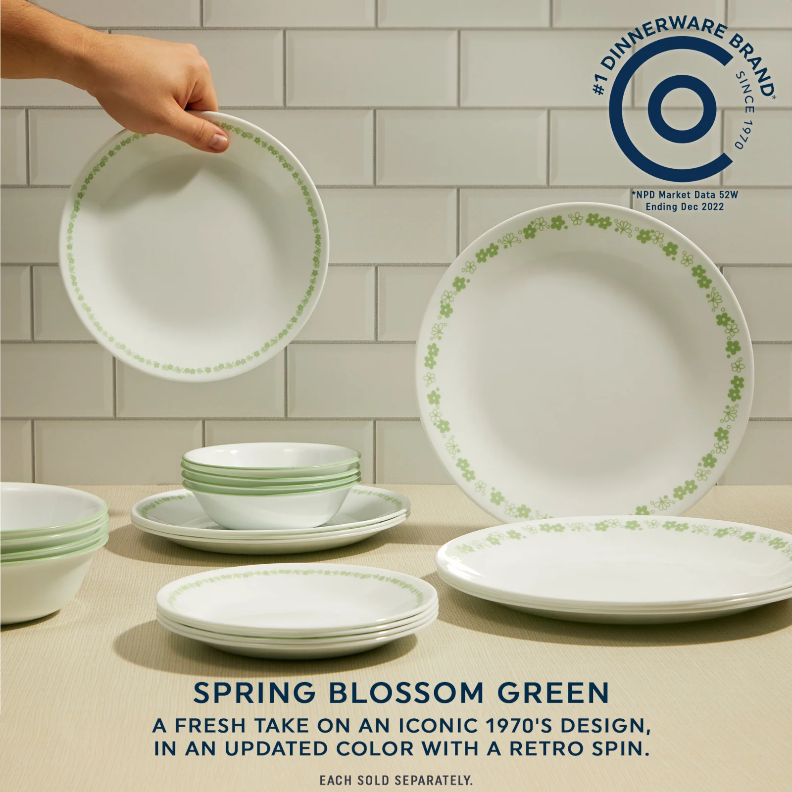 Corelle® Spring Blossom Green 10-ounce Bowl - Image 2